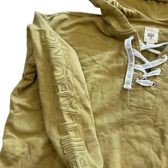 Billabong Brown Lace Up Logo Hoodie 10 - Picture 2 of 3